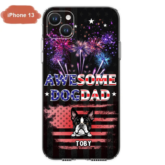 Custom Personalized Dog Dad Phone Case - Gift Idea For Father's Day/Dog Lovers - Up To 6 Dogs - Awesome Dog Dad - Cases For Iphone And Samsung