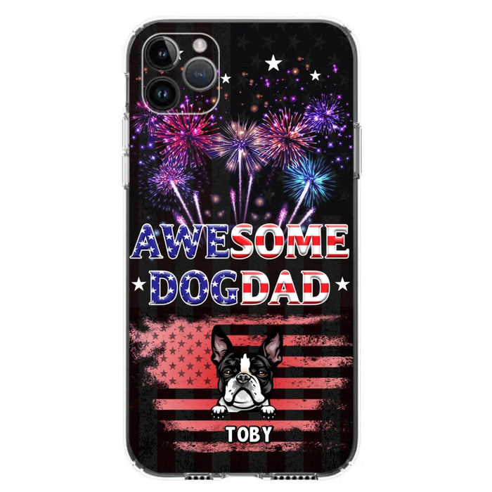 Custom Personalized Dog Dad Phone Case - Gift Idea For Father's Day/Dog Lovers - Up To 6 Dogs - Awesome Dog Dad - Cases For Iphone And Samsung