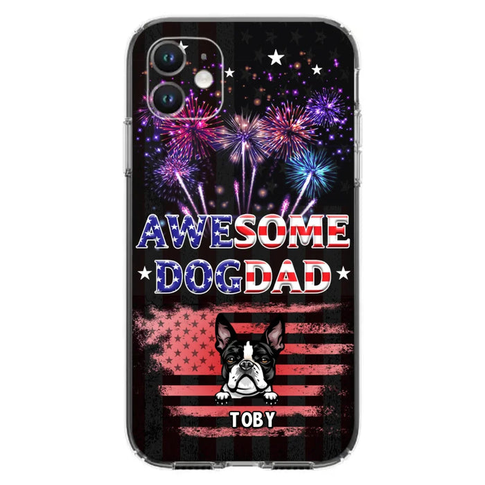 Custom Personalized Dog Dad Phone Case - Gift Idea For Father's Day/Dog Lovers - Up To 6 Dogs - Awesome Dog Dad - Cases For Iphone And Samsung