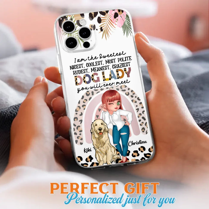 Custom Personalized Dog Mom Chibi Phone Case- Up to 4 Dogs - Gift For Dog Lover - I Am The Craziest Dog Mom - Case For iPhone & Samsung