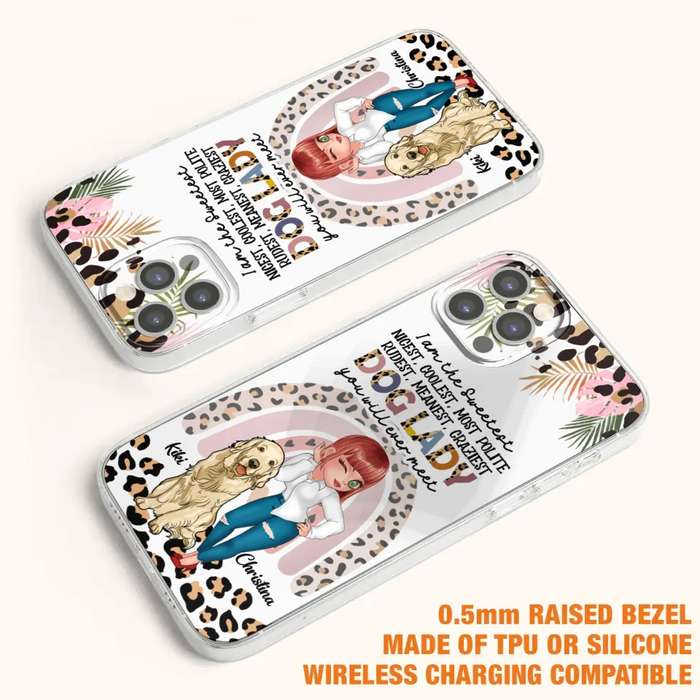 Custom Personalized Dog Mom Chibi Phone Case- Up to 4 Dogs - Gift For Dog Lover - I Am The Craziest Dog Mom - Case For iPhone & Samsung