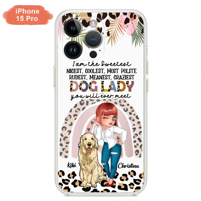 Custom Personalized Dog Mom Chibi Phone Case- Up to 4 Dogs - Gift For Dog Lover - I Am The Craziest Dog Mom - Case For iPhone & Samsung