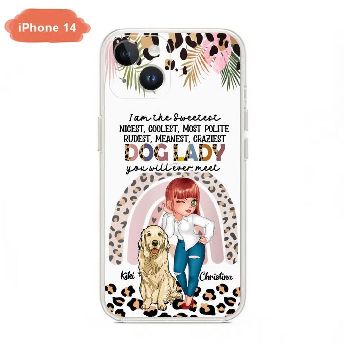 Custom Personalized Dog Mom Chibi Phone Case- Up to 4 Dogs - Gift For Dog Lover - I Am The Craziest Dog Mom - Case For iPhone & Samsung