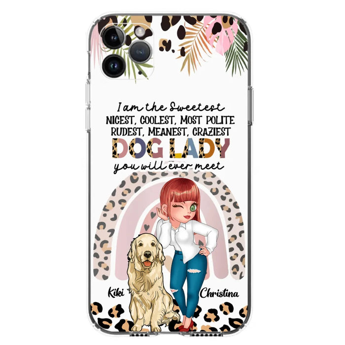 Custom Personalized Dog Mom Chibi Phone Case- Up to 4 Dogs - Gift For Dog Lover - I Am The Craziest Dog Mom - Case For iPhone & Samsung