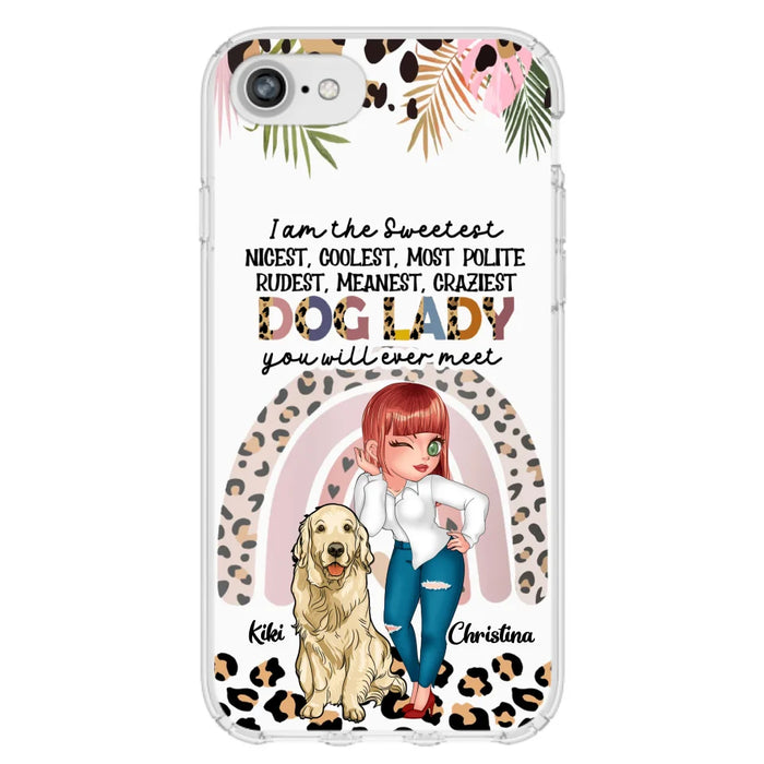 Custom Personalized Dog Mom Chibi Phone Case- Up to 4 Dogs - Gift For Dog Lover - I Am The Craziest Dog Mom - Case For iPhone & Samsung