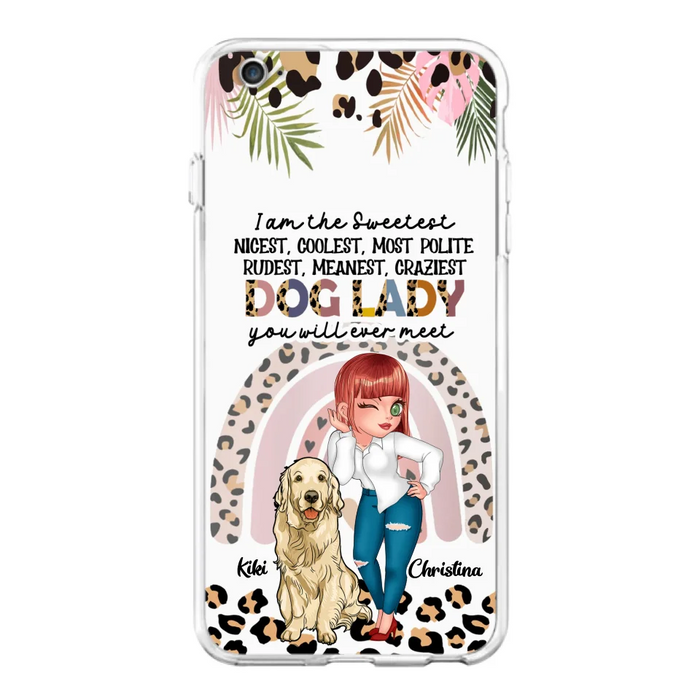 Custom Personalized Dog Mom Chibi Phone Case- Up to 4 Dogs - Gift For Dog Lover - I Am The Craziest Dog Mom - Case For iPhone & Samsung