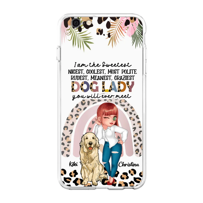 Custom Personalized Dog Mom Chibi Phone Case- Up to 4 Dogs - Gift For Dog Lover - I Am The Craziest Dog Mom - Case For iPhone & Samsung