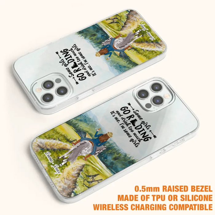 Custom Personalized Riding Horse Phone Case - Upto 2 Girls - Best Gift For Horse Lover/Friends - Some Girls Go Riding And Drink Too Much It's Me - Case For Iphone/Samsung