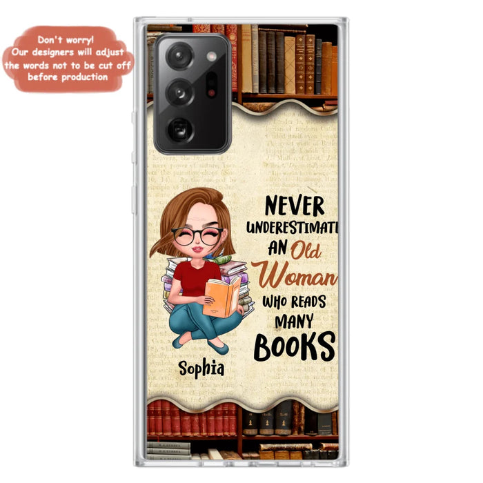 Custom Personalized Old Woman Books Phone Case -  Gift Idea For Books Lover - Case For iPhone And Samsung