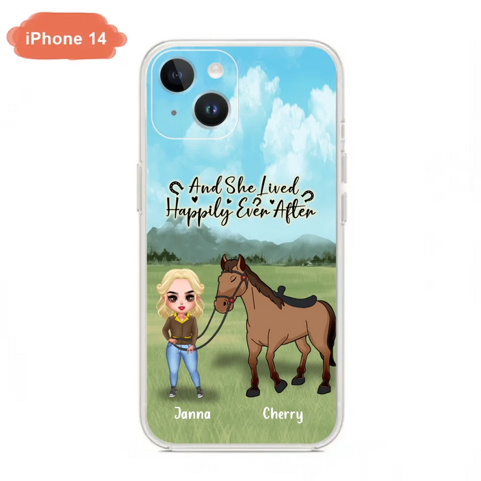 Custom Personalized Horse Girl Chibi iPhone and Samsung Cases - Gift For Horse Lovers - And She Lived Happily Ever After