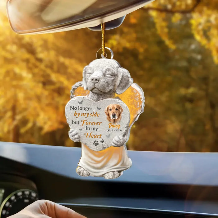 Custom Personalized Memorial Acrylic Car Ornament - Upload Photo - Memorial Gift Idea For Dog Lover - Angels Don't Always Have Wings Sometimes They Have Paws