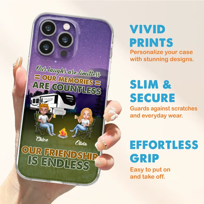 Custom Personalized Camping Friends Phone Case - Upto 4 People - Gift Idea For Friends/ Camping Lover - Life Is Better When You're Camping With Friends - Case For iPhone/Samsung