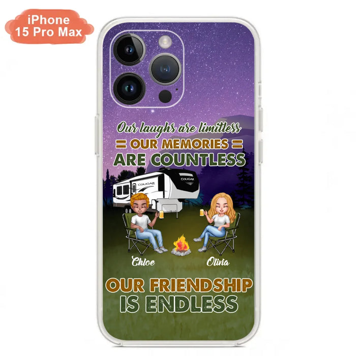 Custom Personalized Camping Friends Phone Case - Upto 4 People - Gift Idea For Friends/ Camping Lover - Life Is Better When You're Camping With Friends - Case For iPhone/Samsung