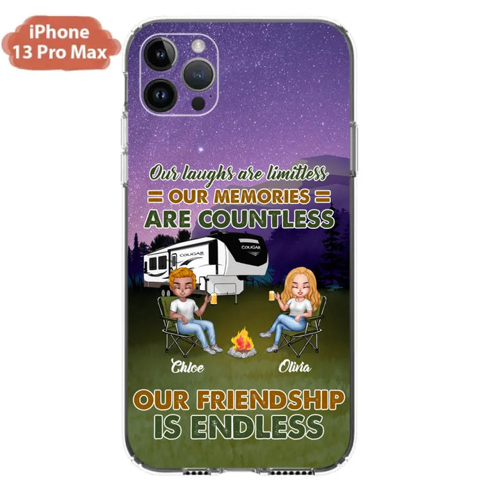 Custom Personalized Camping Friends Phone Case - Upto 4 People - Gift Idea For Friends/ Camping Lover - Life Is Better When You're Camping With Friends - Case For iPhone/Samsung