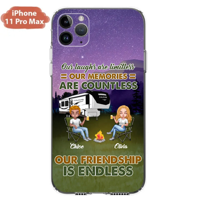 Custom Personalized Camping Friends Phone Case - Upto 4 People - Gift Idea For Friends/ Camping Lover - Life Is Better When You're Camping With Friends - Case For iPhone/Samsung