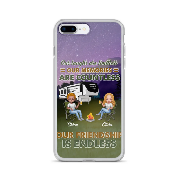 Custom Personalized Camping Friends Phone Case - Upto 4 People - Gift Idea For Friends/ Camping Lover - Life Is Better When You're Camping With Friends - Case For iPhone/Samsung