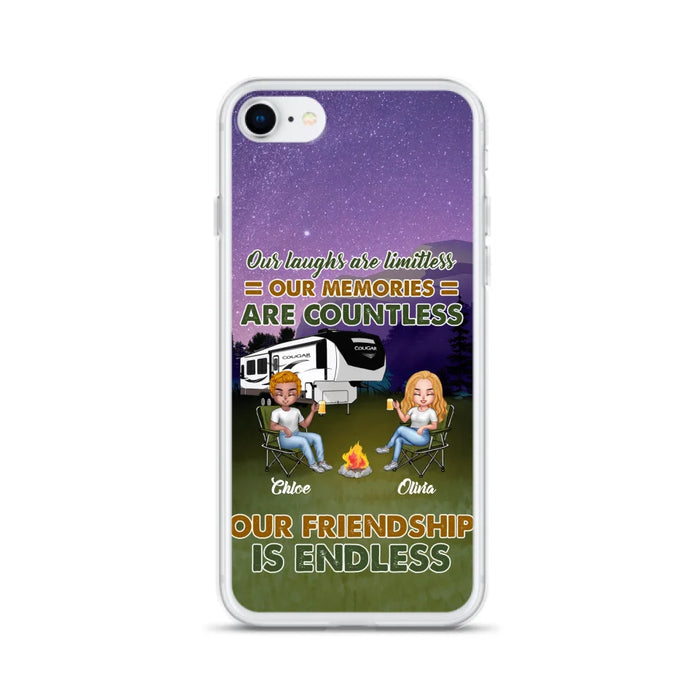 Custom Personalized Camping Friends Phone Case - Upto 4 People - Gift Idea For Friends/ Camping Lover - Life Is Better When You're Camping With Friends - Case For iPhone/Samsung