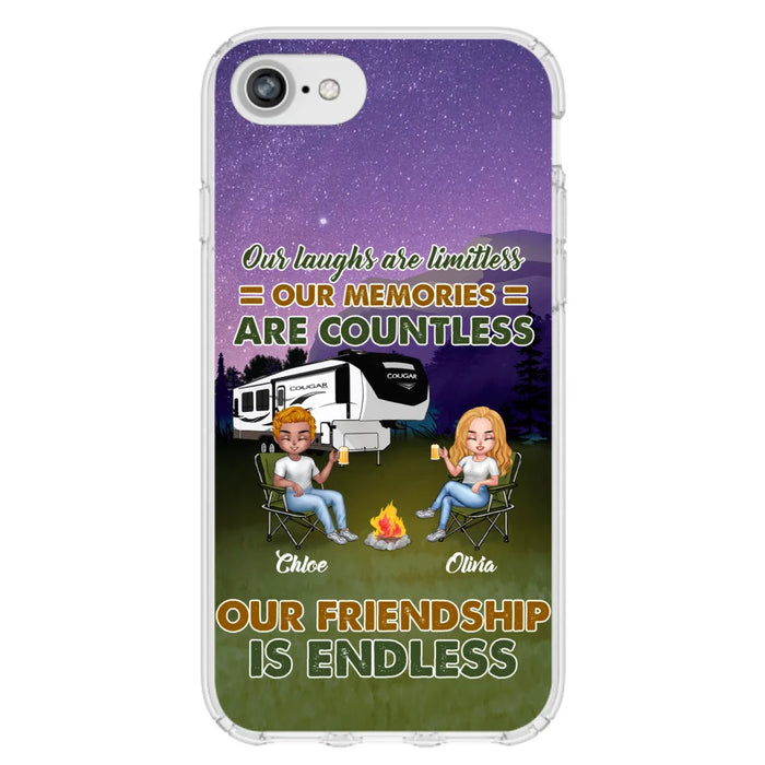 Custom Personalized Camping Friends Phone Case - Upto 4 People - Gift Idea For Friends/ Camping Lover - Life Is Better When You're Camping With Friends - Case For iPhone/Samsung