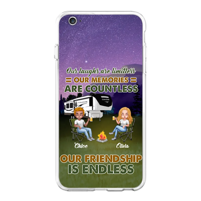 Custom Personalized Camping Friends Phone Case - Upto 4 People - Gift Idea For Friends/ Camping Lover - Life Is Better When You're Camping With Friends - Case For iPhone/Samsung