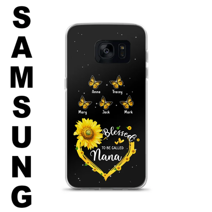 Custom Personalized Grandma Butterfly Phone Case For iPhone and Samsung - Gift Idea For Grandma - Blessed To Be Called Grandma