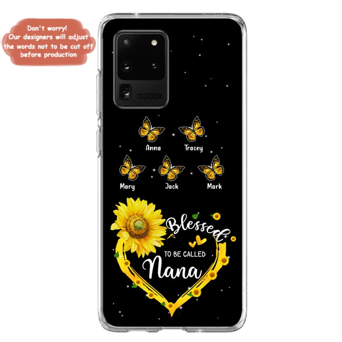 Custom Personalized Grandma Butterfly Phone Case For iPhone and Samsung - Gift Idea For Grandma - Blessed To Be Called Grandma