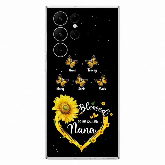 Custom Personalized Grandma Butterfly Phone Case For iPhone and Samsung - Gift Idea For Grandma - Blessed To Be Called Grandma