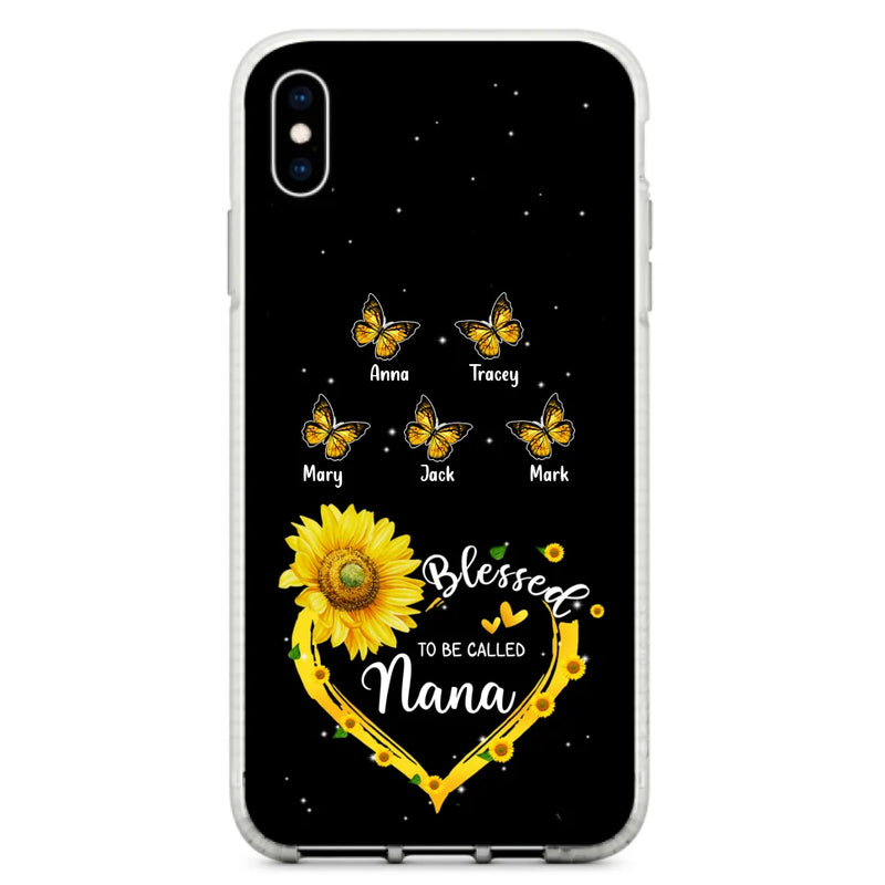 Custom Personalized Grandma Butterfly Phone Case For iPhone and Samsung - Gift Idea For Grandma - Blessed To Be Called Grandma