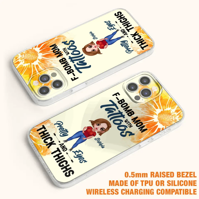 Custom Personalized F-Mom Phone Case for iPhone and Samsung - F-Bomb Mom with Tattoos