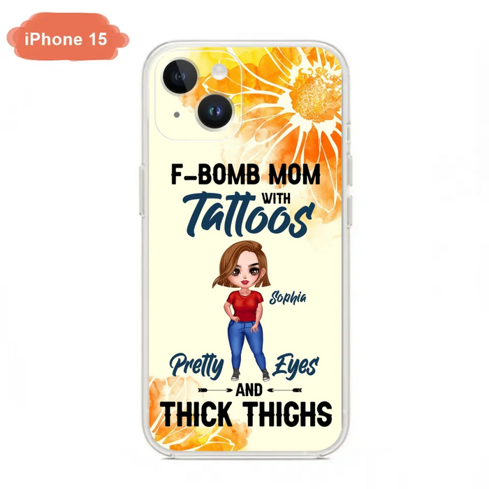 Custom Personalized F-Mom Phone Case for iPhone and Samsung - F-Bomb Mom with Tattoos