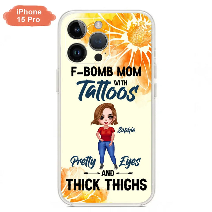 Custom Personalized F-Mom Phone Case for iPhone and Samsung - F-Bomb Mom with Tattoos