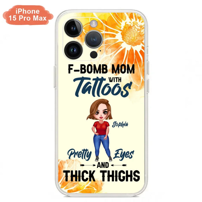 Custom Personalized F-Mom Phone Case for iPhone and Samsung - F-Bomb Mom with Tattoos