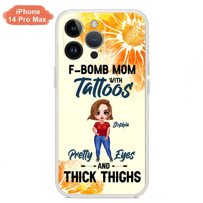 Custom Personalized F-Mom Phone Case for iPhone and Samsung - F-Bomb Mom with Tattoos