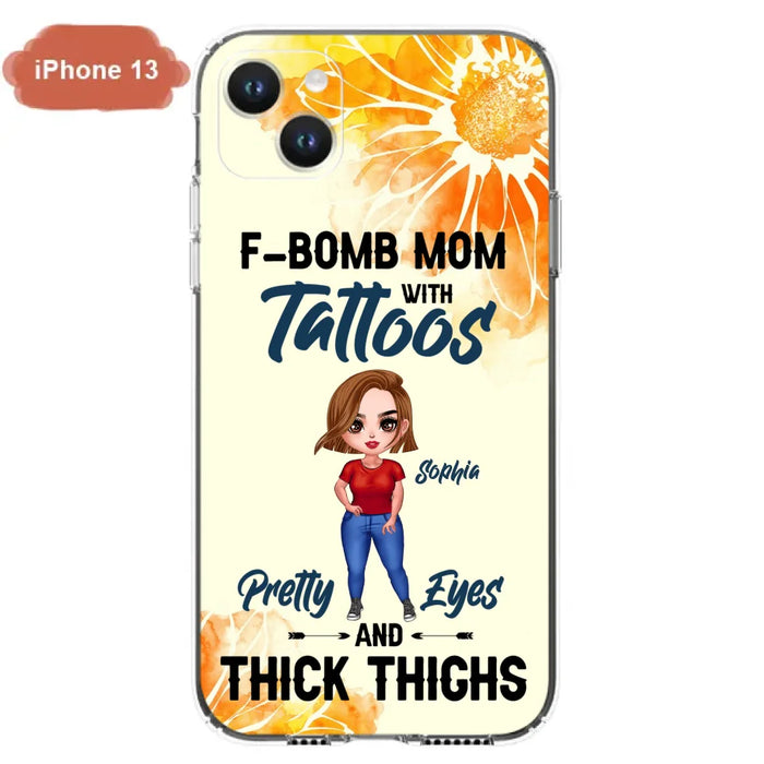 Custom Personalized F-Mom Phone Case for iPhone and Samsung - F-Bomb Mom with Tattoos