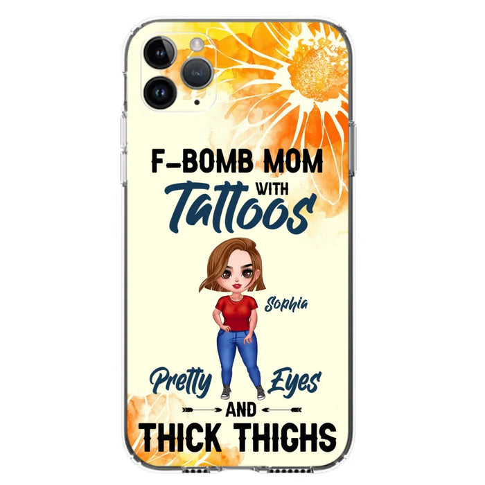 Custom Personalized F-Mom Phone Case for iPhone and Samsung - F-Bomb Mom with Tattoos