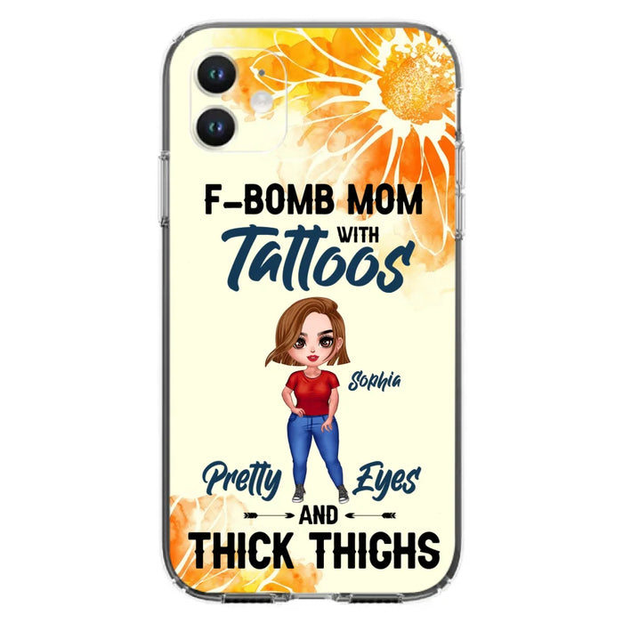 Custom Personalized F-Mom Phone Case for iPhone and Samsung - F-Bomb Mom with Tattoos