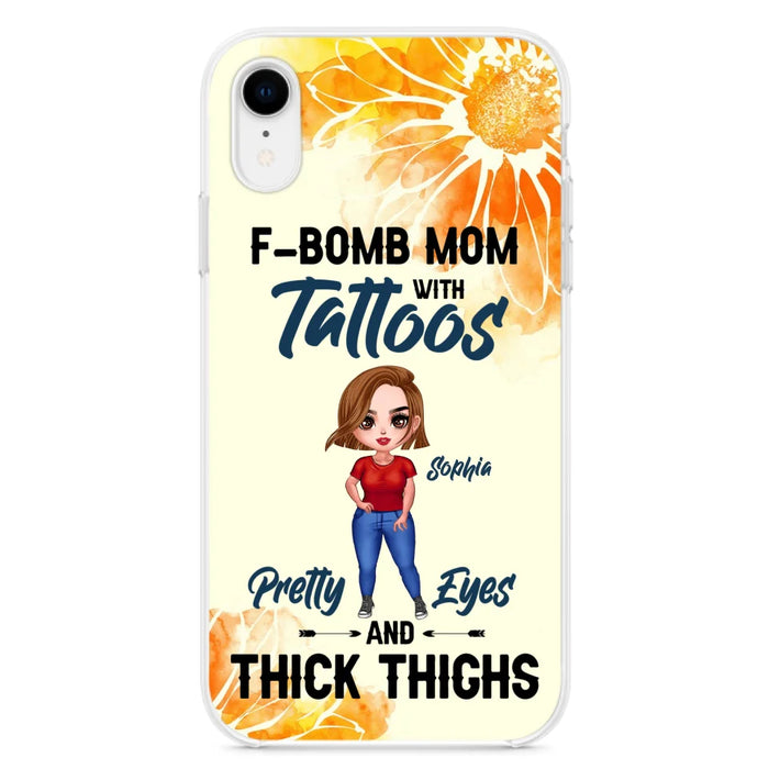 Custom Personalized F-Mom Phone Case for iPhone and Samsung - F-Bomb Mom with Tattoos