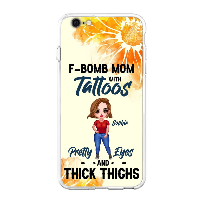 Custom Personalized F-Mom Phone Case for iPhone and Samsung - F-Bomb Mom with Tattoos