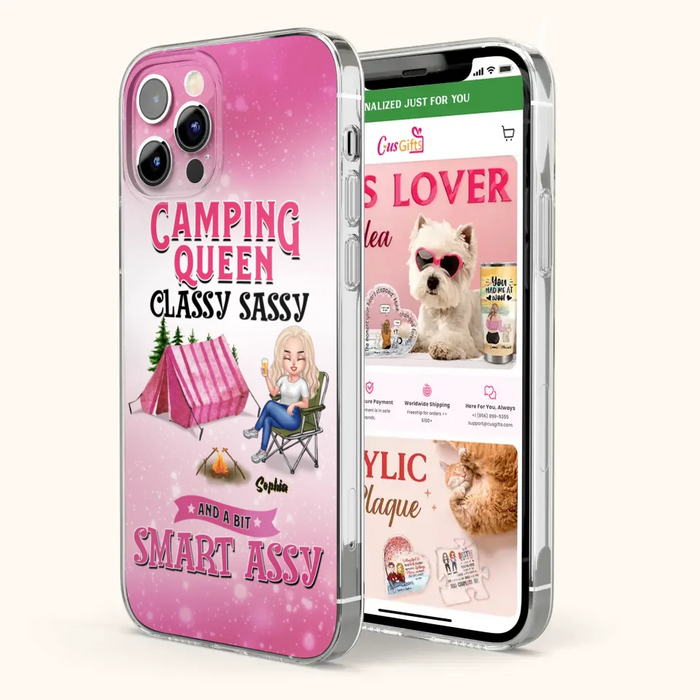 Custom Personalized Camping Queen Phone Case - Gift Idea For Camping Lovers/Mother's Day - Camping Queen Classy Sassy And A Bit Smart Assy - Cases For iPhone And Samsung