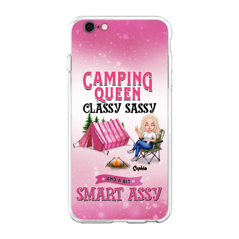 Custom Personalized Camping Queen Phone Case - Gift Idea For Camping Lovers/Mother's Day - Camping Queen Classy Sassy And A Bit Smart Assy - Cases For iPhone And Samsung