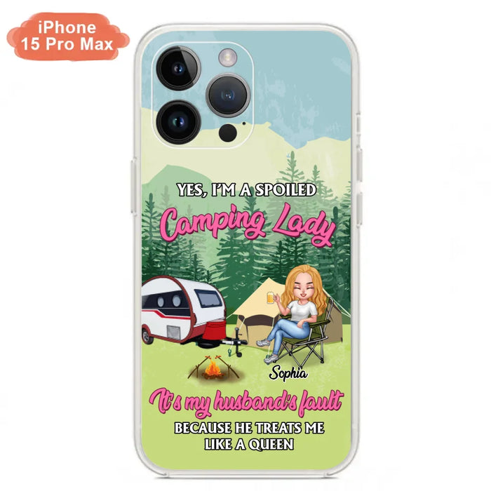 Custom Personalized Camping Lady Phone Case -  Gift Idea For Camping Lovers - Cases For iPhone/Samsung