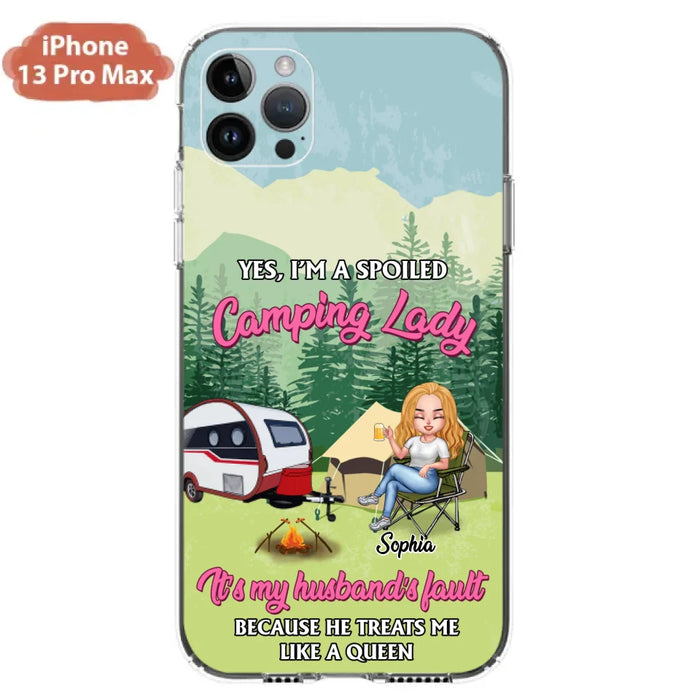 Custom Personalized Camping Lady Phone Case -  Gift Idea For Camping Lovers - Cases For iPhone/Samsung