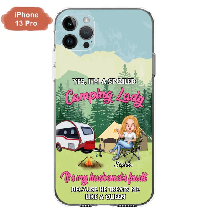 Custom Personalized Camping Lady Phone Case -  Gift Idea For Camping Lovers - Cases For iPhone/Samsung