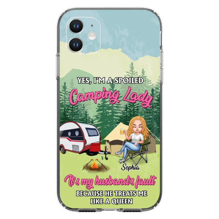 Custom Personalized Camping Lady Phone Case -  Gift Idea For Camping Lovers - Cases For iPhone/Samsung