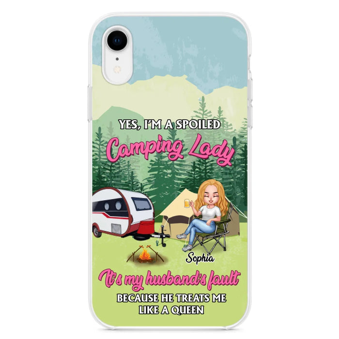 Custom Personalized Camping Lady Phone Case -  Gift Idea For Camping Lovers - Cases For iPhone/Samsung