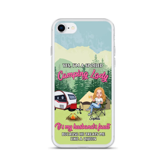 Custom Personalized Camping Lady Phone Case -  Gift Idea For Camping Lovers - Cases For iPhone/Samsung