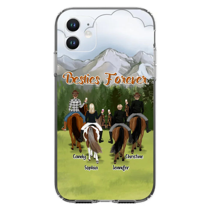 Custom Personalized Riding Horse Friends iPhone/Samsung Cases - Gift for Besties, Horse Lovers - Up to 4 Besties - Besties Forever