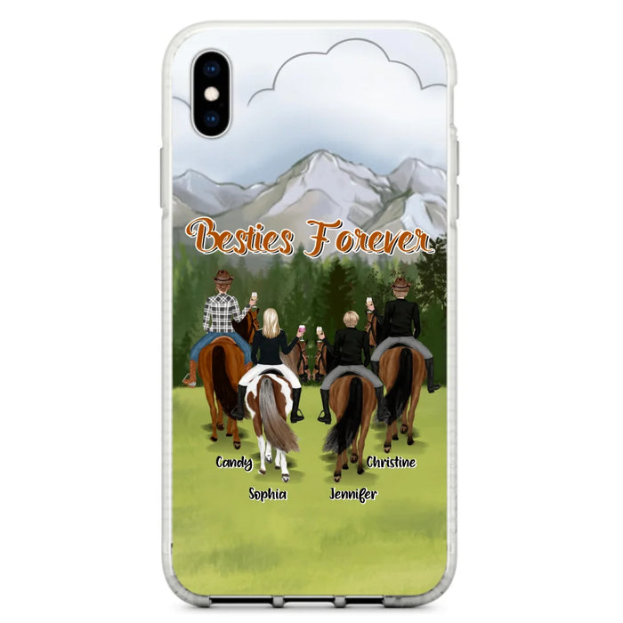 Custom Personalized Riding Horse Friends iPhone/Samsung Cases - Gift for Besties, Horse Lovers - Up to 4 Besties - Besties Forever