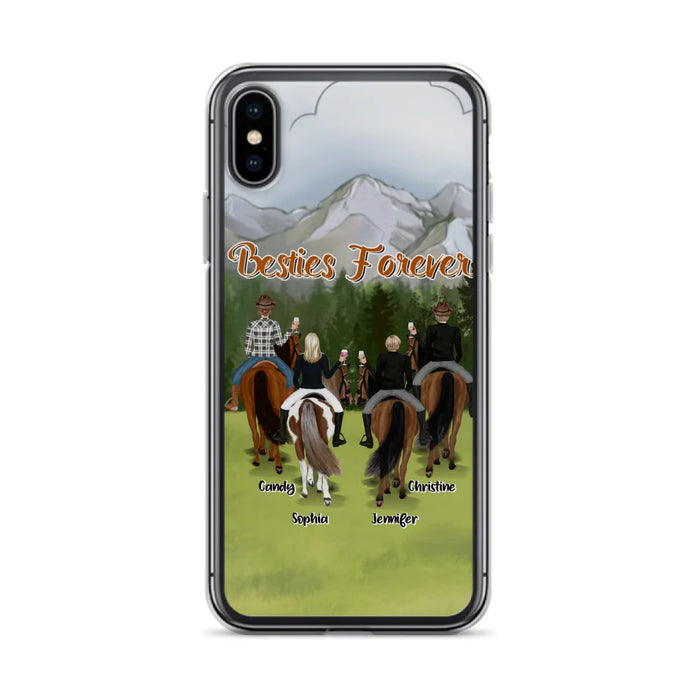 Custom Personalized Riding Horse Friends iPhone/Samsung Cases - Gift for Besties, Horse Lovers - Up to 4 Besties - Besties Forever