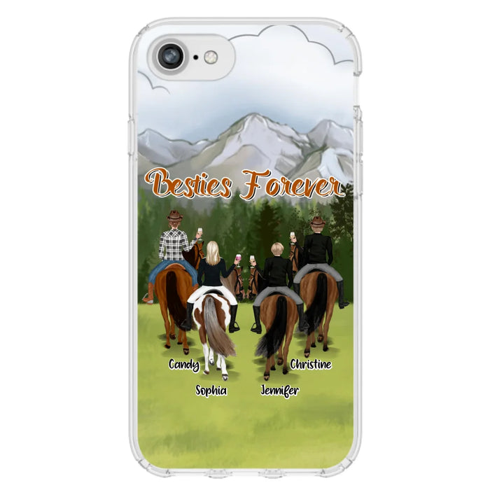 Custom Personalized Riding Horse Friends iPhone/Samsung Cases - Gift for Besties, Horse Lovers - Up to 4 Besties - Besties Forever