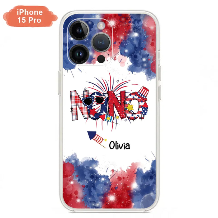 Custom Personalized Grandma Phone Case - 4th of July Mimi Phone Case With Child Names - Up To 10 Children - Gift Idea For Grandma - Cases For Iphone And Samsung